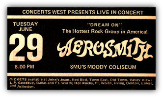 AEROSMITH-DALLAS 1976 SMU-MOODY COLISEUM